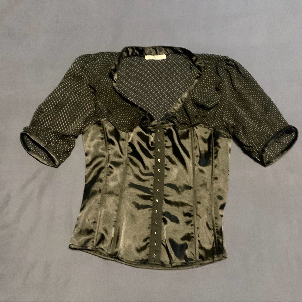 Valleygirl Black Satin Blouse